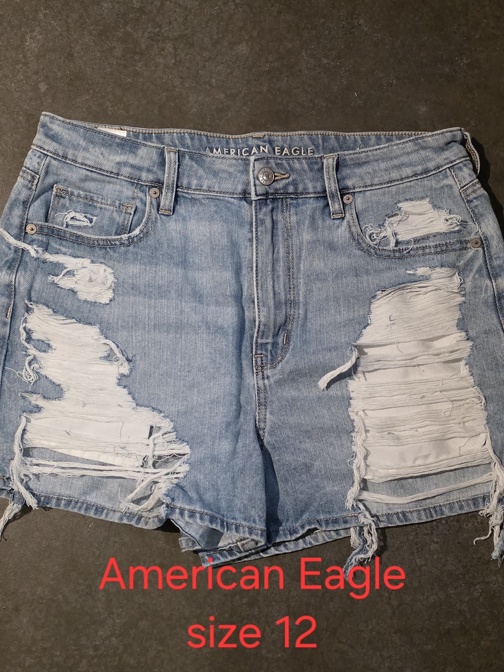 American Eagle Outfitters Light Blue Ripped Denim Shorts